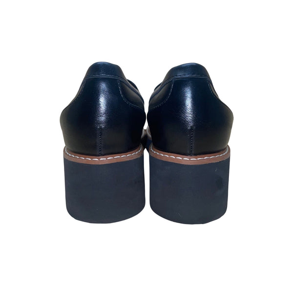 Naturalizer Women’s Black Leather Loafers Slip-On Heeled Semiformal Shoes Sz 7.5
