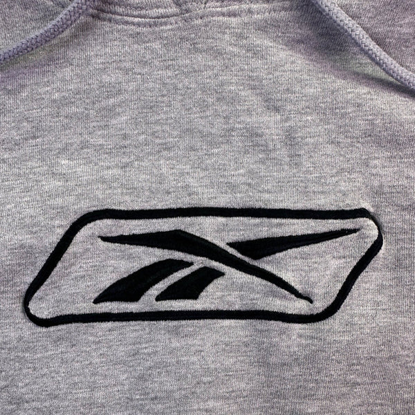 Reebok Grey Logo Hoodie Men’s Comfortable & Stylish Long Sleeves Size M