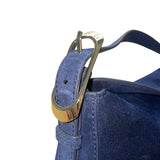 J.Crew Women’s Navy Blue Cow Suede Shoulder Adjustable Strap Soft  Satchel Bag