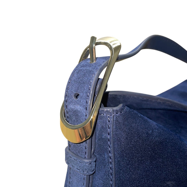 J.Crew Women’s Navy Blue Cow Suede Shoulder Adjustable Strap Soft  Satchel Bag