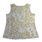 Joan Rivers Womens Beige & White Leopard Print & Sequin Sleeveless Top Size L