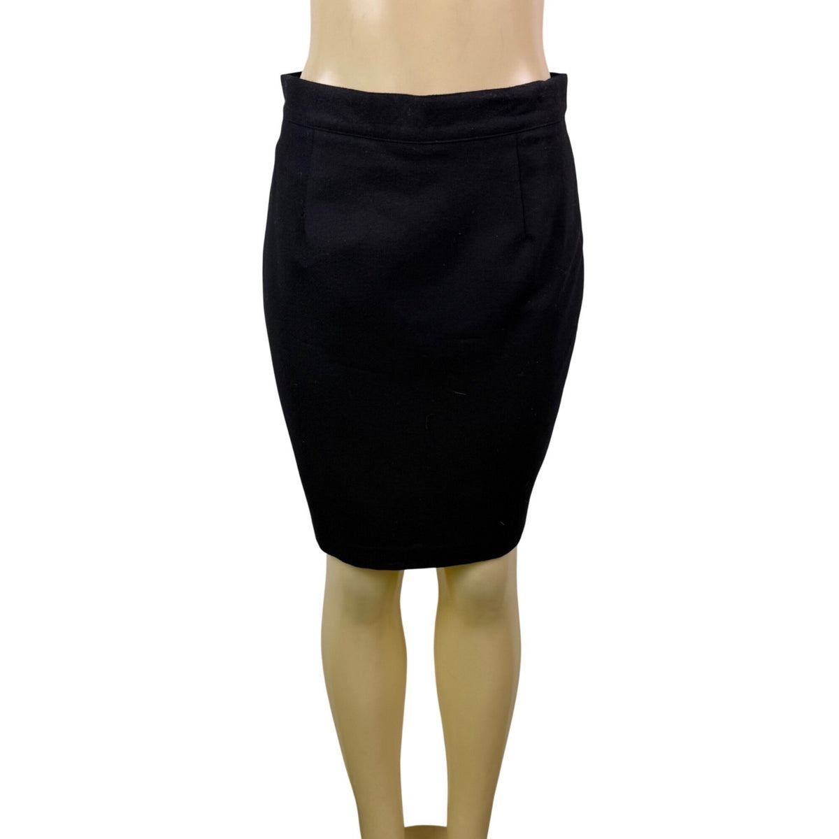 United Colors Of Benetton Womens Black Virgin Wool Pencil Skirt Size 46