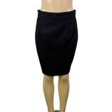 United Colors Of Benetton Womens Black Virgin Wool Pencil Skirt Size 46