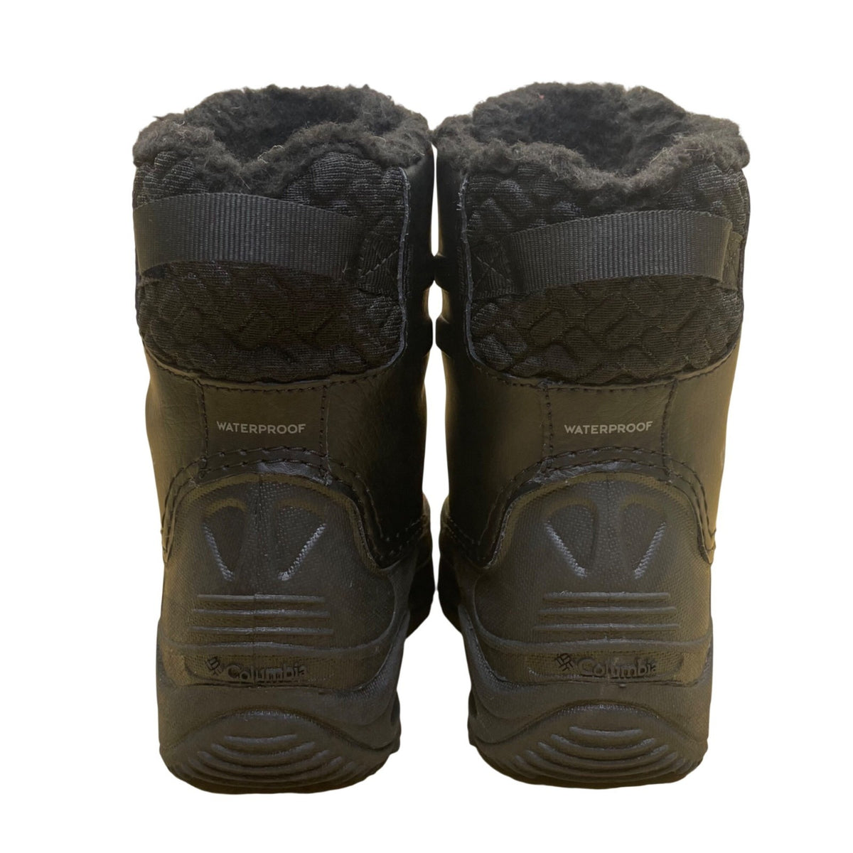 Columbia Youth Black Faux Fur Lined Waterproof Winter Snow Boots Size 1
