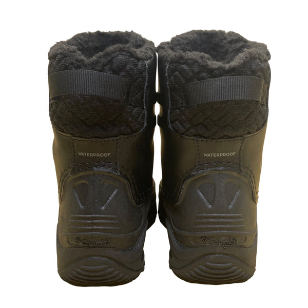 Columbia Youth Black Faux Fur Lined Waterproof Winter Snow Boots Size 1