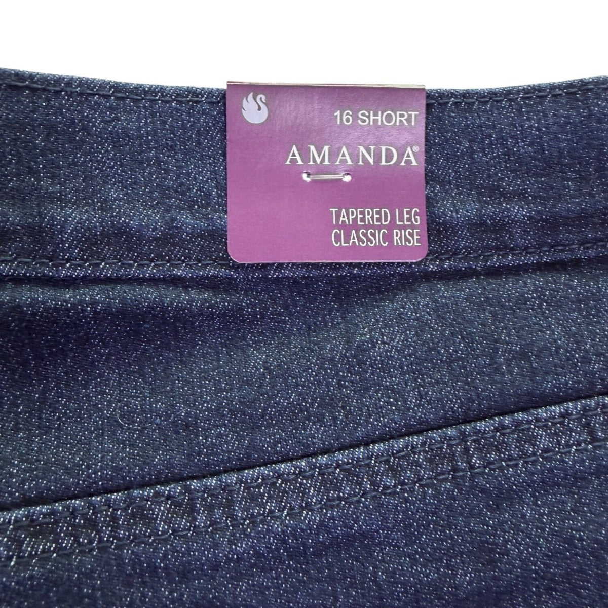 Gloria Vanderbilt Womens Dark Wash Denim Amanda Cuffed Capri Jeans Size 16S