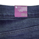 Gloria Vanderbilt Womens Dark Wash Denim Amanda Cuffed Capri Jeans Size 16S