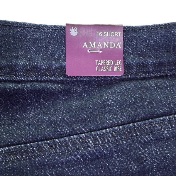 Gloria Vanderbilt Womens Dark Wash Denim Amanda Cuffed Capri Jeans Size 16S