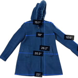 Pendleton Womens Navy Wool & Cashmere Coat With Fox Fur Trim Hood Size 8