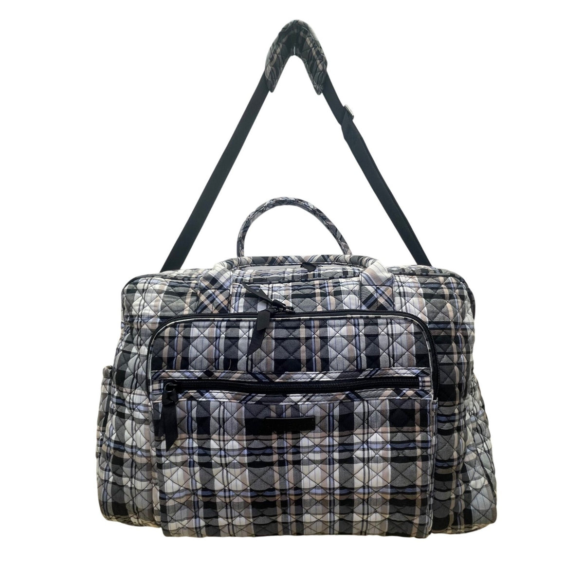 Vera Bradley Women’s Plaid Quilted With Adjustable Strap Weekender Travel Bag