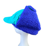 Columbia Mens Purple/Teal Shearling-Lined Winter Trapper Hat Fold-Up Earflaps
