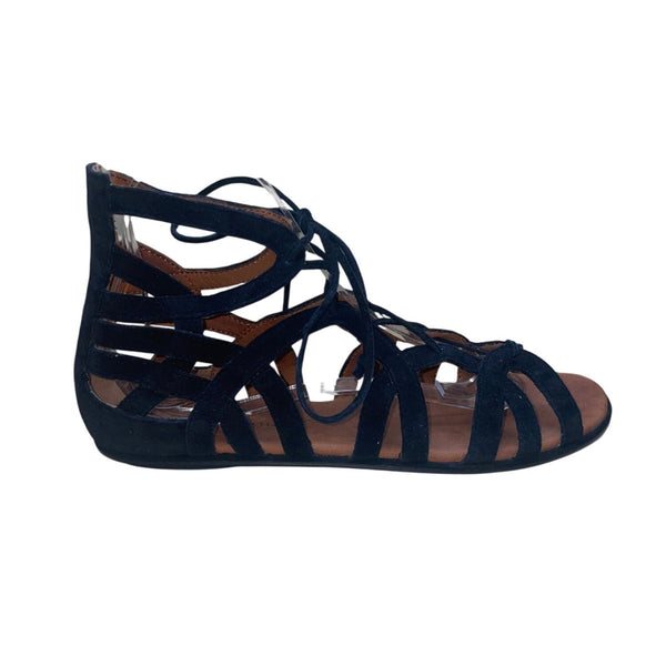 Gentle Souls Women’s Black & Brown Suede Break My Heart Gladiator Sandals 10M