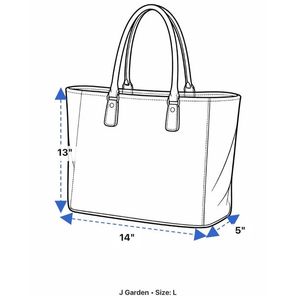 J Garden Unisex Beige Fabric Butterfly Pattern Zipper Closure Tote Bag
