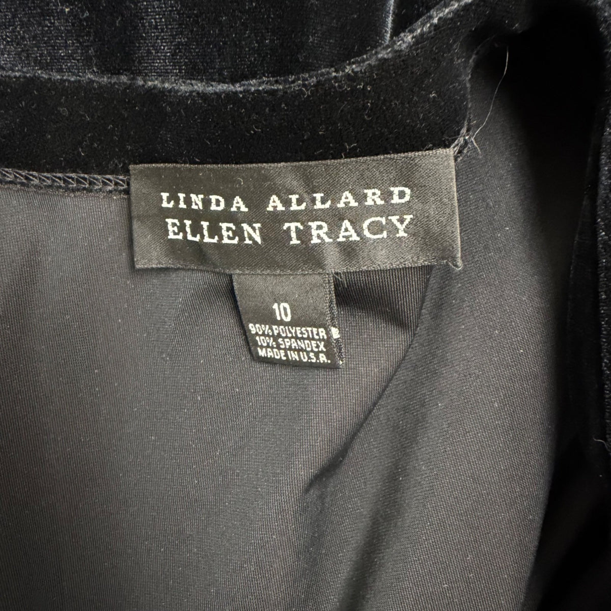 Linda Allard Ellen Tracy Womens Black Velvet Button Down Long Cardigan Size 10