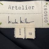 Nicole Miller Artelier Black & White Tribal Print Sleeveless Sheath Dress Sz 10