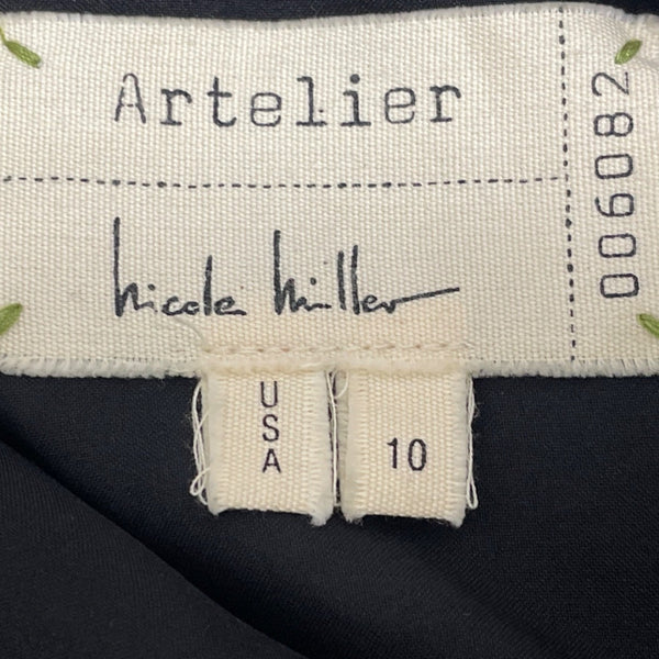 Nicole Miller Artelier Black & White Tribal Print Sleeveless Sheath Dress Sz 10
