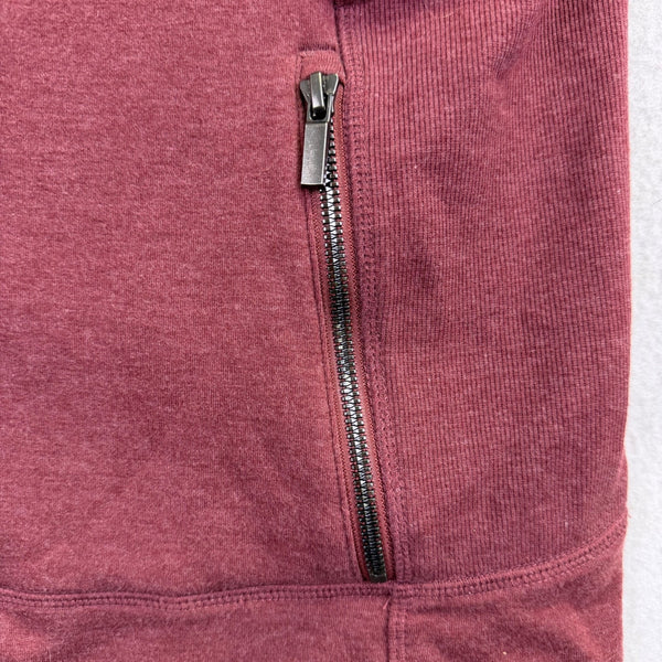 Eddie Bauer Womens Red Hooded Full-Zip Jacket Faux Fur Lining Size XL