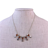 Vintage Collar Womens Silver Tone & Amber Modernist Baltic Sterling Necklace