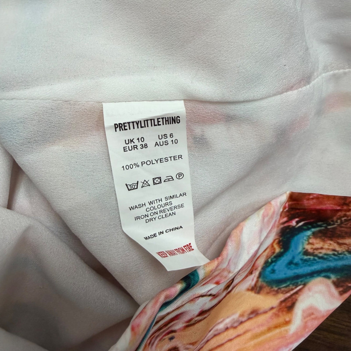 Pretty Little Thing Womens Multicolor Marble Print Oversized Blazer Size 6