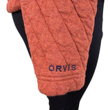 Orvis Womens Rust Quilted Crew Neck Pullover Sweatshirt W/ Button Detail Sz S