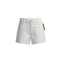 Loft Womens White Cotton Blend Frayed Hem Denim Shorts Casual Summer Size 32/14