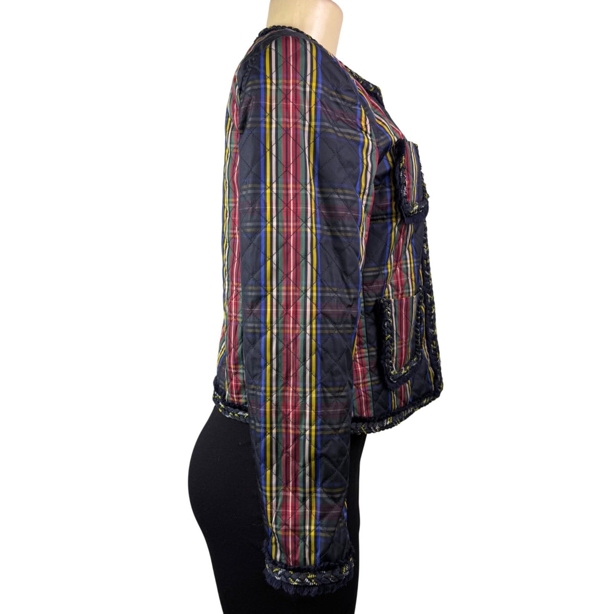 J.Crew Womens Multicolor Quilted Plaid Jacket Stylish & Lightweight Size 6