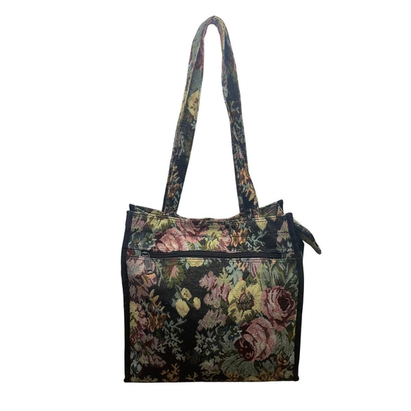 Jade Women’s Green Multicolor Fabric Floral Tapestry W Coin Pouch Shoulder Tote 