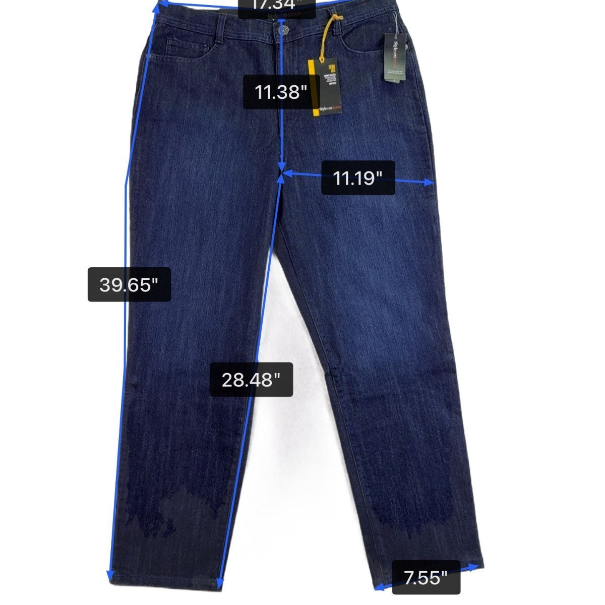 Style & Co Womens Dark Wash Denim Slim Leg High-Rise Tummy-Control Jeans Sz 16S