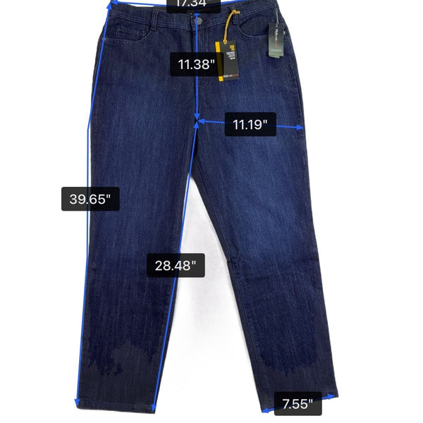 Style & Co Womens Dark Wash Denim Slim Leg High-Rise Tummy-Control Jeans Sz 16S