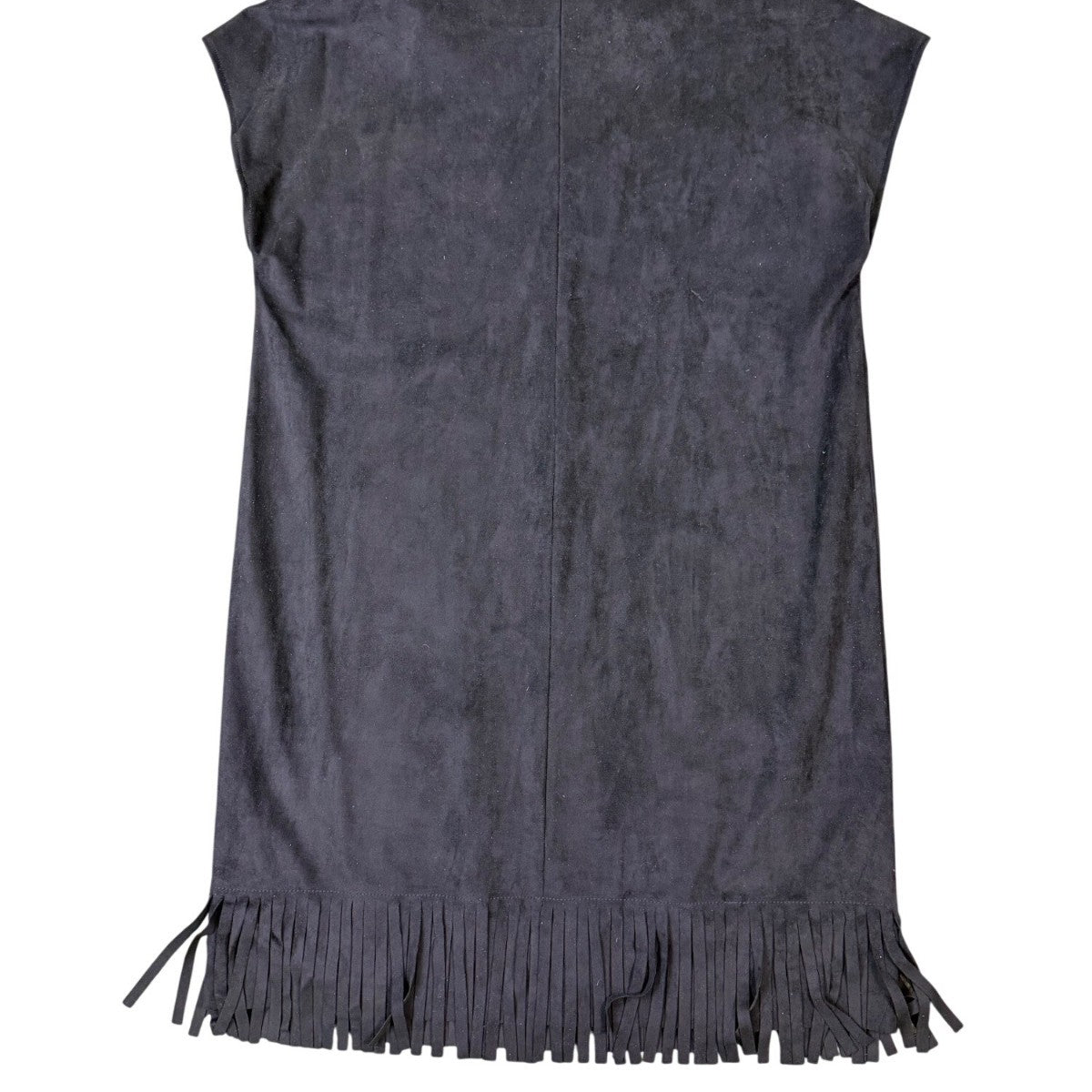 Chicos Womens Black Tassel-Trim Sleeveless Shift Dress Size 2