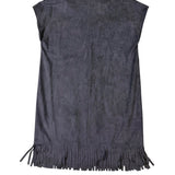 Chicos Womens Black Tassel-Trim Sleeveless Shift Dress Size 2