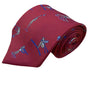 Bert Pulitzer Mens Red Silk Ski Sports Theme Neck Tie Hand Blocked England