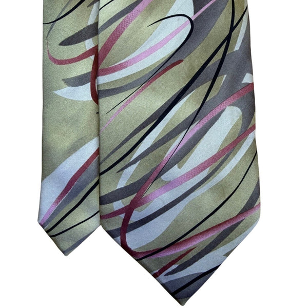 J. Garcia Mens Green Multicolor Silk Tie Wetlands I Limited Edition Collection 4