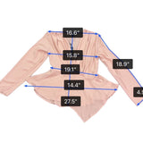 Fashion Nova Womens Pink Long-Sleeve Blouse Draped Front Flowy Hem Sz L