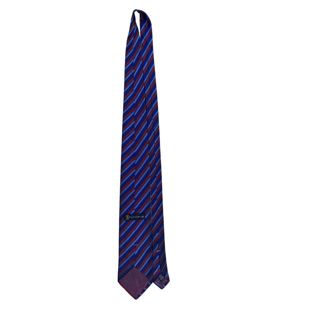 XMI Platinum Mens Red & Blue Silk Handmade Tie Imported From England