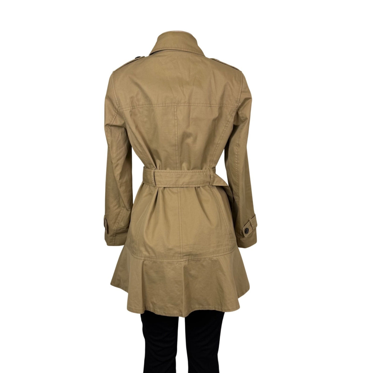 Banana Republic Womens Beige Cotton Double-Breasted Trench Coat Size M