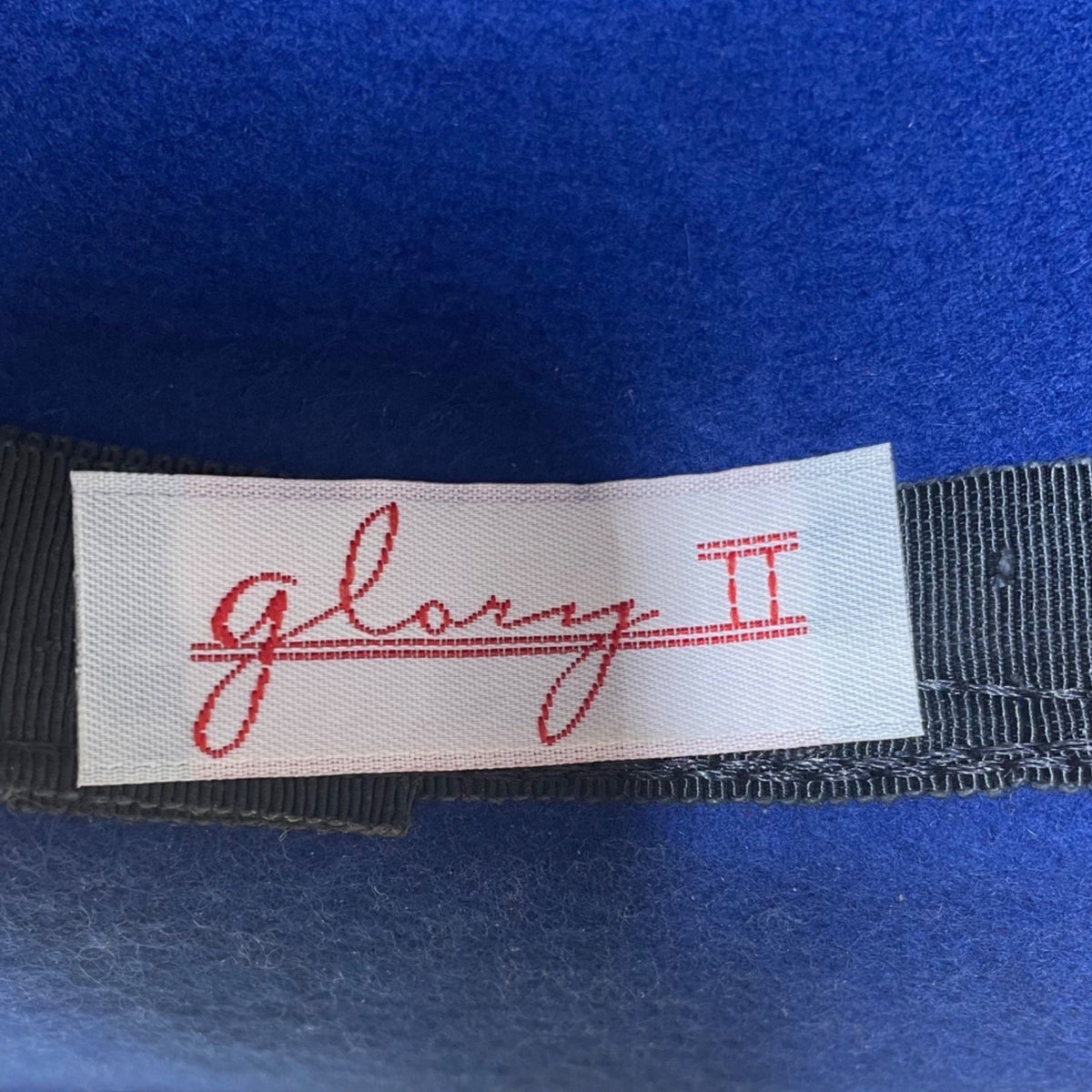 Glory II Womens Blue Wool Dress Hat With Decorative Band & Mesh Bow