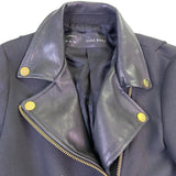 Zara Basic Womens Black Moto Jacket With Gold Zippers Size S