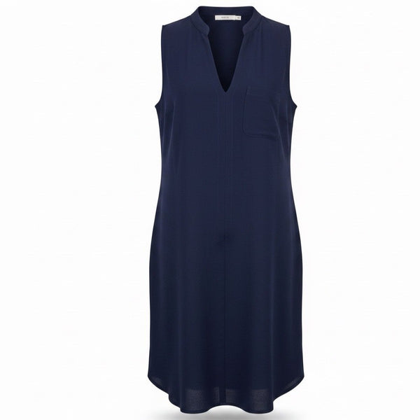 Lush Womens Navy Sleeveless Pocketed V-Neck Shift Dress Sz XS