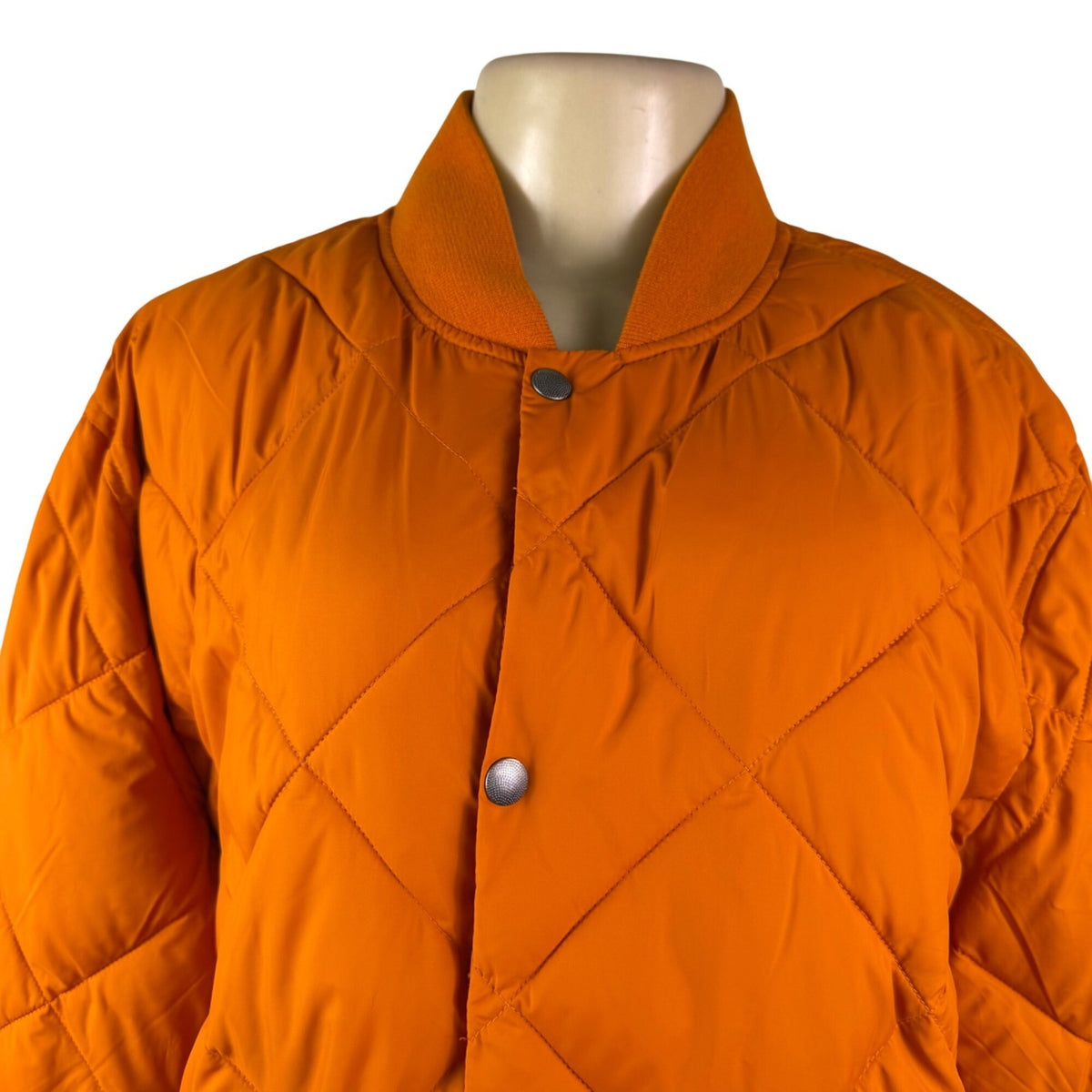 Lucky Brand Womens Orange Quilted Jacket Water-Resistant Durable Size L