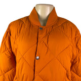 Lucky Brand Womens Orange Quilted Jacket Water-Resistant Durable Size L