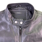 T-Traxx Mens Black Leather Jacket Zip-Up Quilted Lining Motorcycle Style Sz M