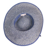 Jessica Simpson Womens Navy & White Woven Paper Sun Hat With Bow One Size