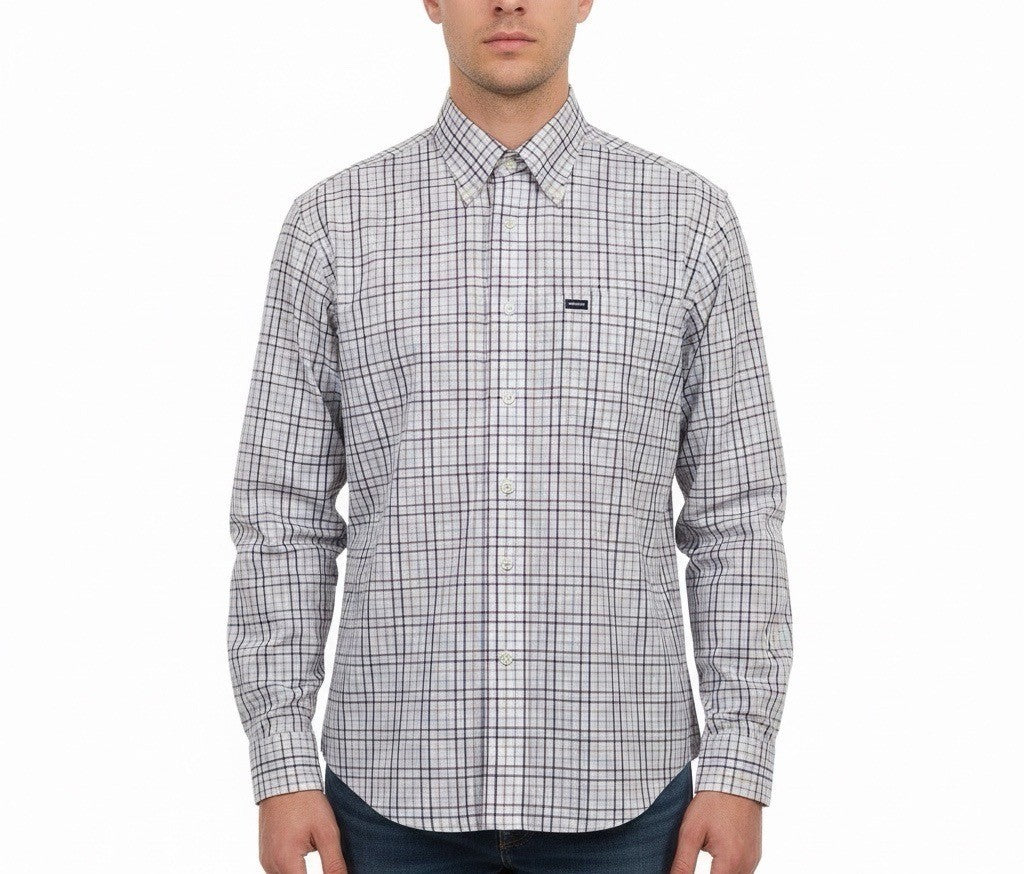 Faconnable Mens Multi-Color Cotton Plaid Button-Up Shirt Size M