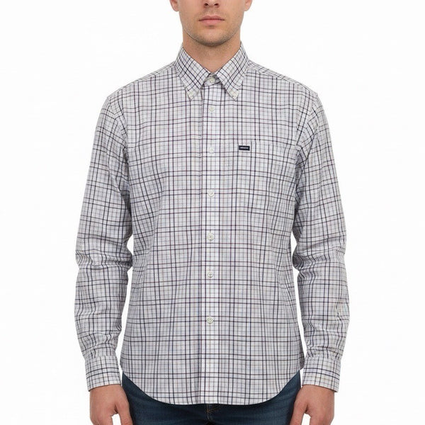 Faconnable Mens Multi-Color Cotton Plaid Button-Up Shirt Size M