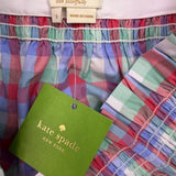Kate Spade Womens Multicolor Off-Shoulder Top Broome Street Madras Plaid Sz S