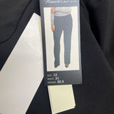 Kenneth Cole Women Black Dress Pants Short High-Waist Wide Leg Hook Sz 12 - New