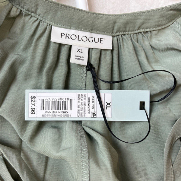 Prologue Women’s Olive Green Long Sleeve Blouse Shirt Sz XL - NWT