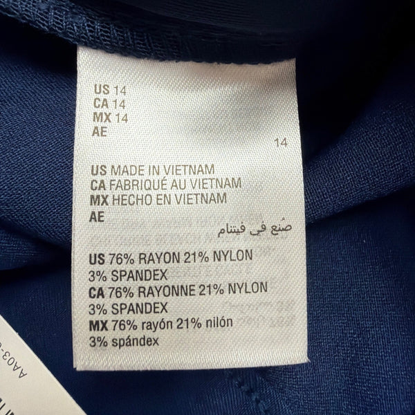 I.N.C. Womens Navy Cropped Pull-On Capri Pants With Tummy Control Size 14