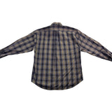 Faconnable Mens Navy & Beige Plaid Button-Up Shirt Casual Fit Size XL